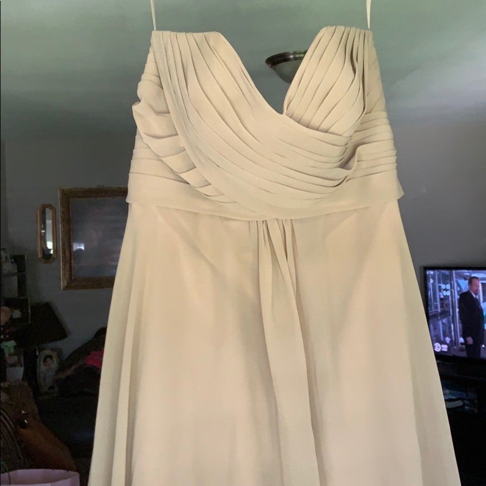 Beige bridesmaid dress